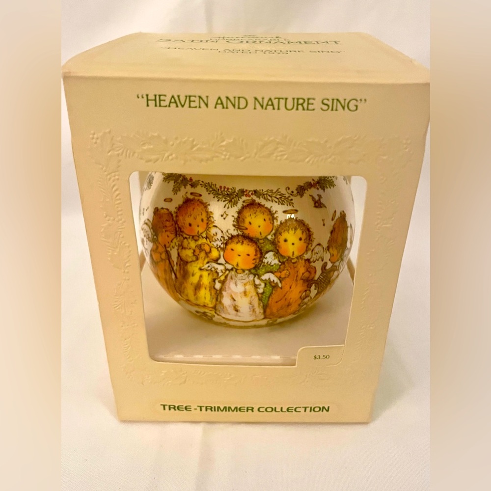 Hallmark Ornament 1979 Heaven Nature Sing Choir Christmas Tree Satin Ball BOX